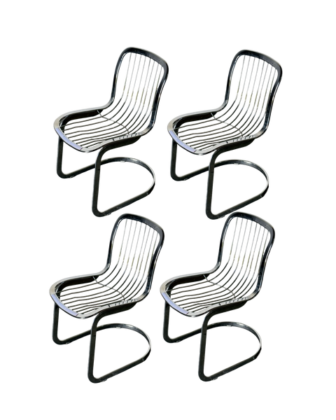 krzesła proj. Willy Rizzo, Cidue, Włochy lata 70