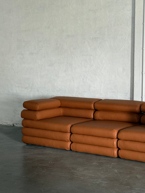 Sofa modułowa Biszkopt skóra naturalna karmel