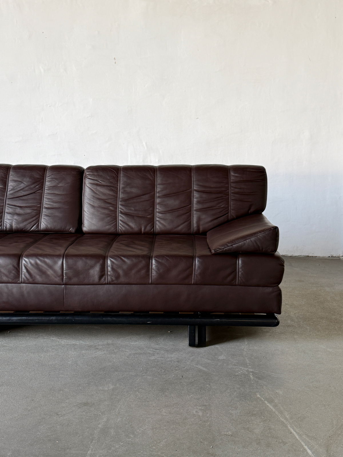 sofa z funkcją spania, lata 80, brąz