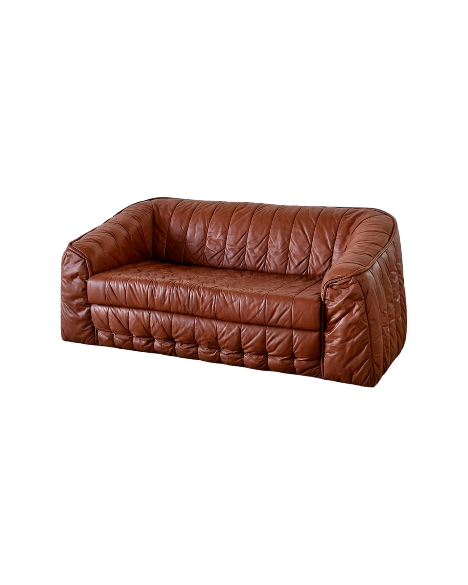 sofa w stylu De Sede z funkcją spania, lata 70, skóra naturalna