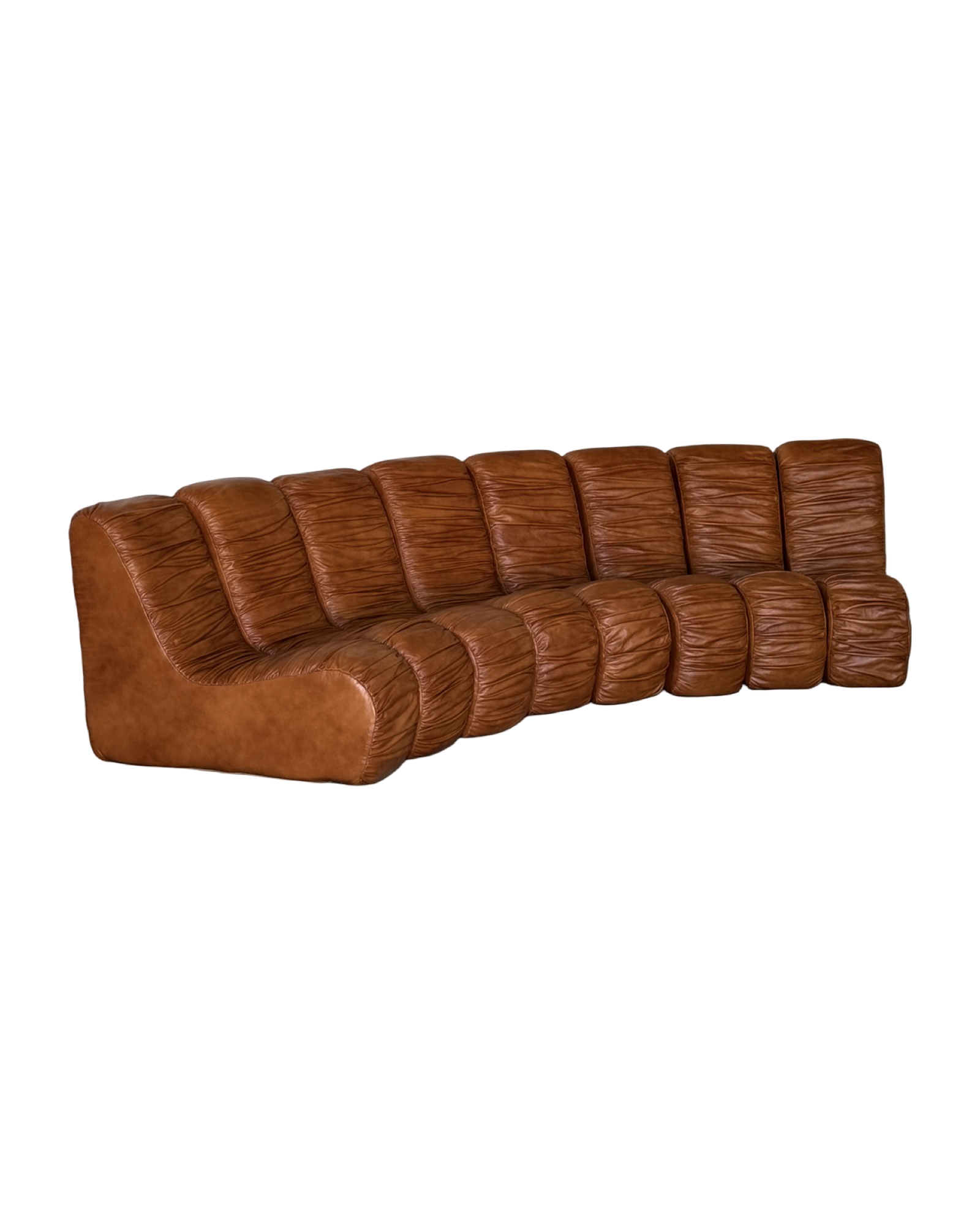 sofa modułowa Snejk, skóra karmelowa