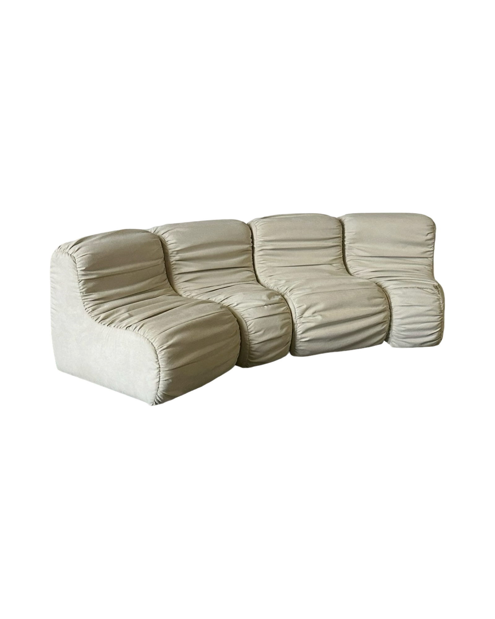 sofa modułowa, lata 60, seashell, po renowacji