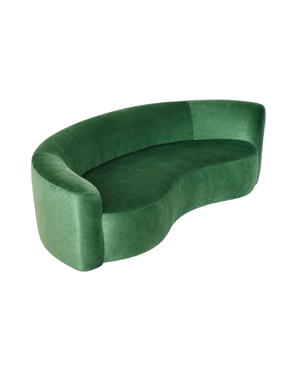 sofa Wave, lata 2000, welur w kolorze trawy