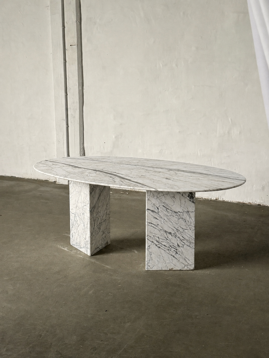 Stół jadalniany, Francja, lata 80, marmur Carrara