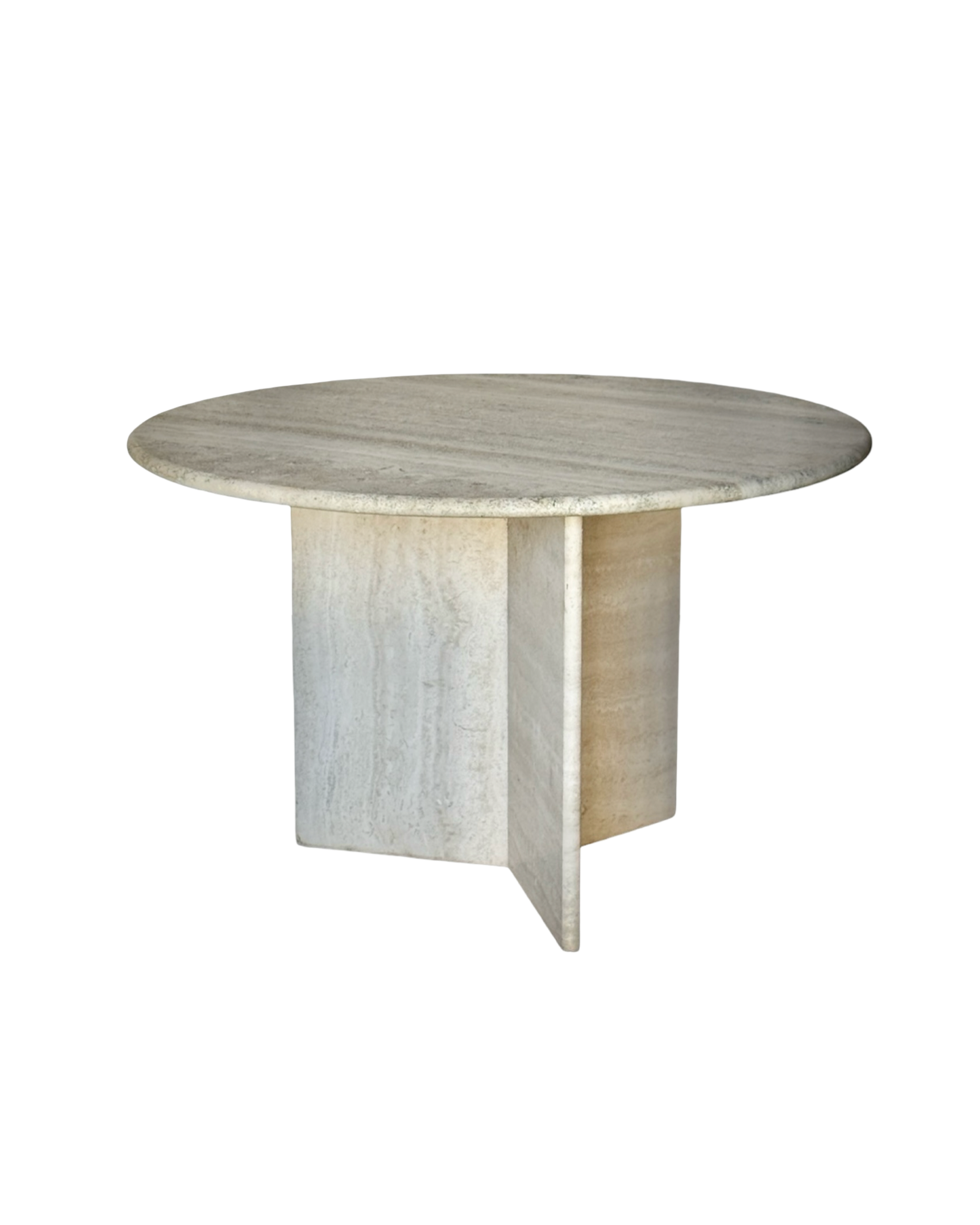 trawertyn dining table, France, 80s