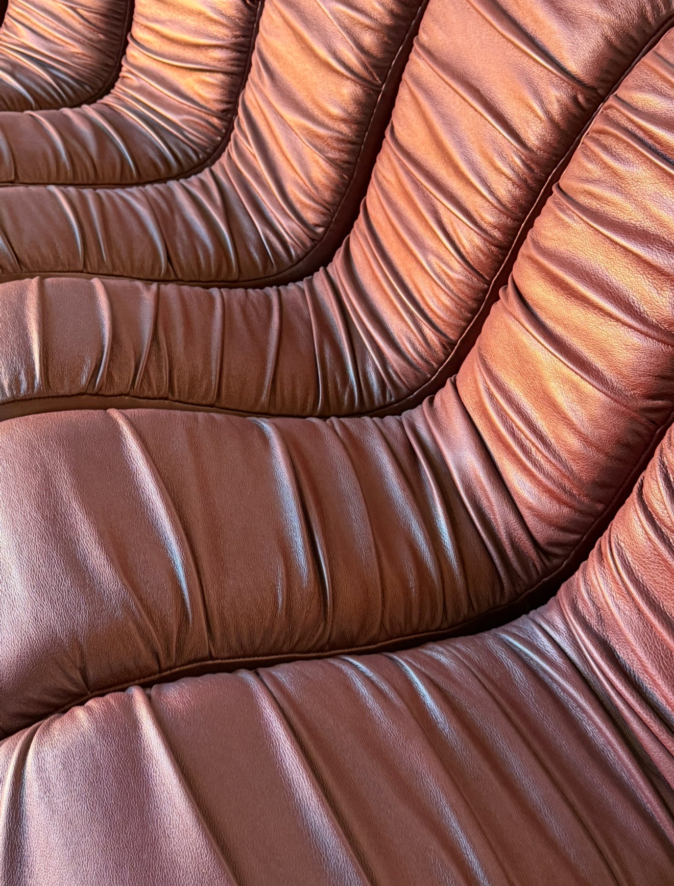 sofa "Snejk", 13 modułów, skóra, cherry