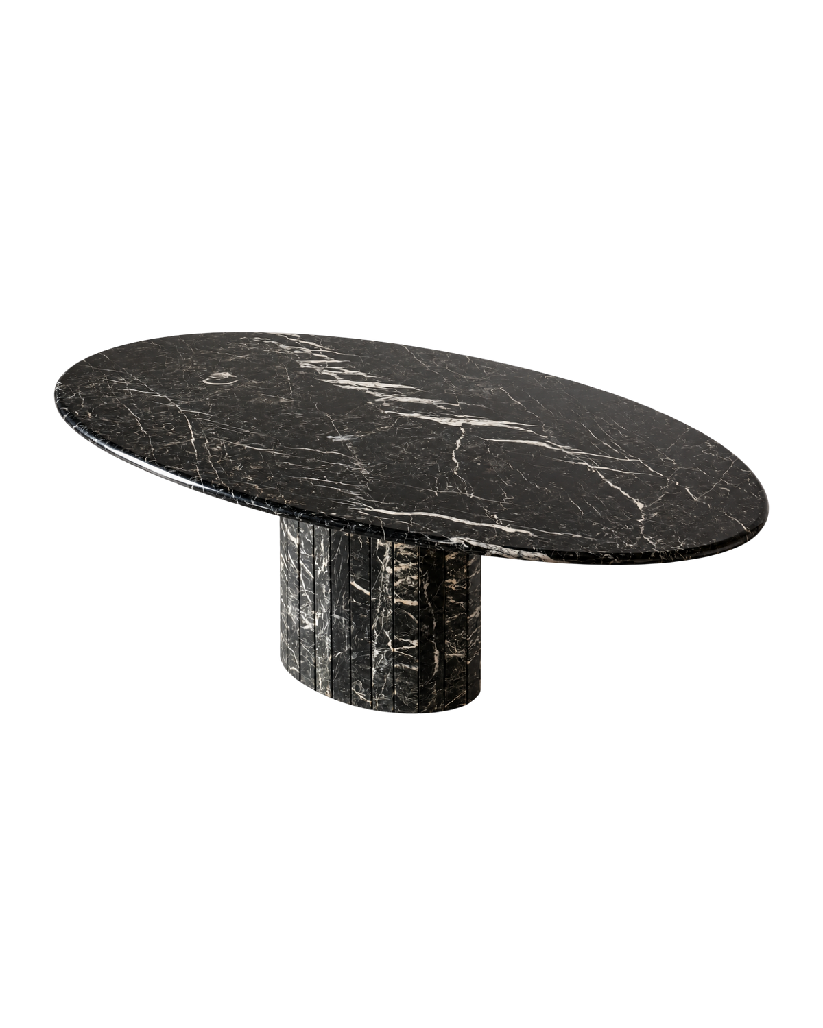 stół jadalniany, marmur nero marquina, Włochy lata 80