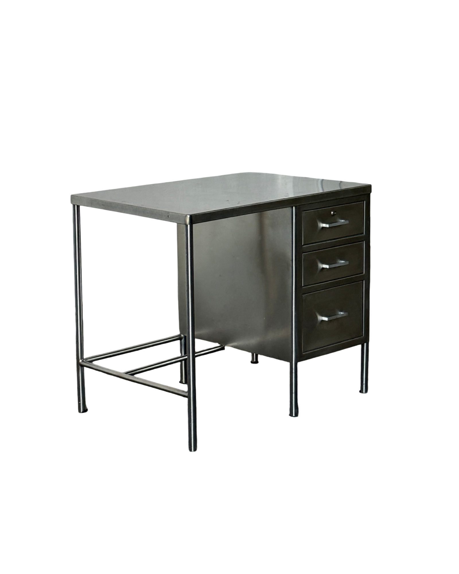 stainless steel Atlas desk, 1980s