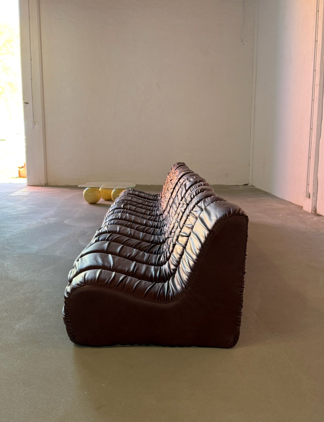 sofa "Snejk", 13 modułów, skóra, cherry