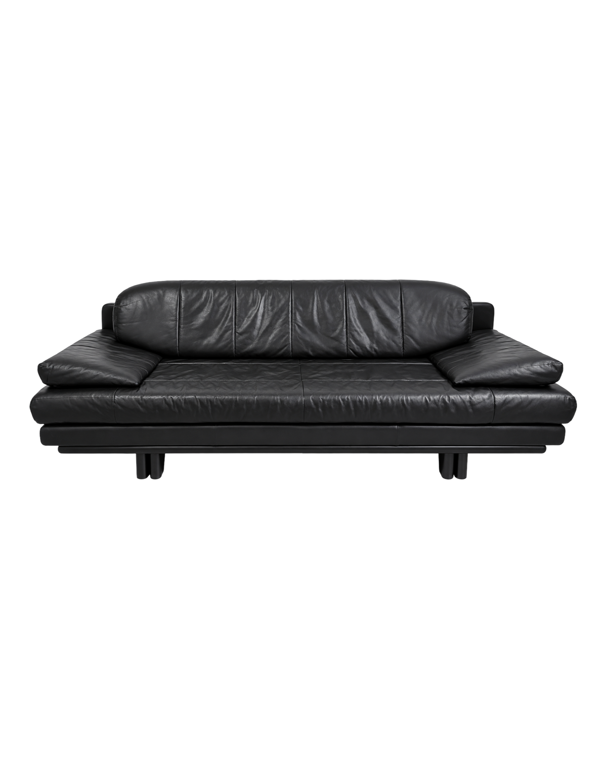 sofa z funkcją spania, lata 80, skóra naturalna