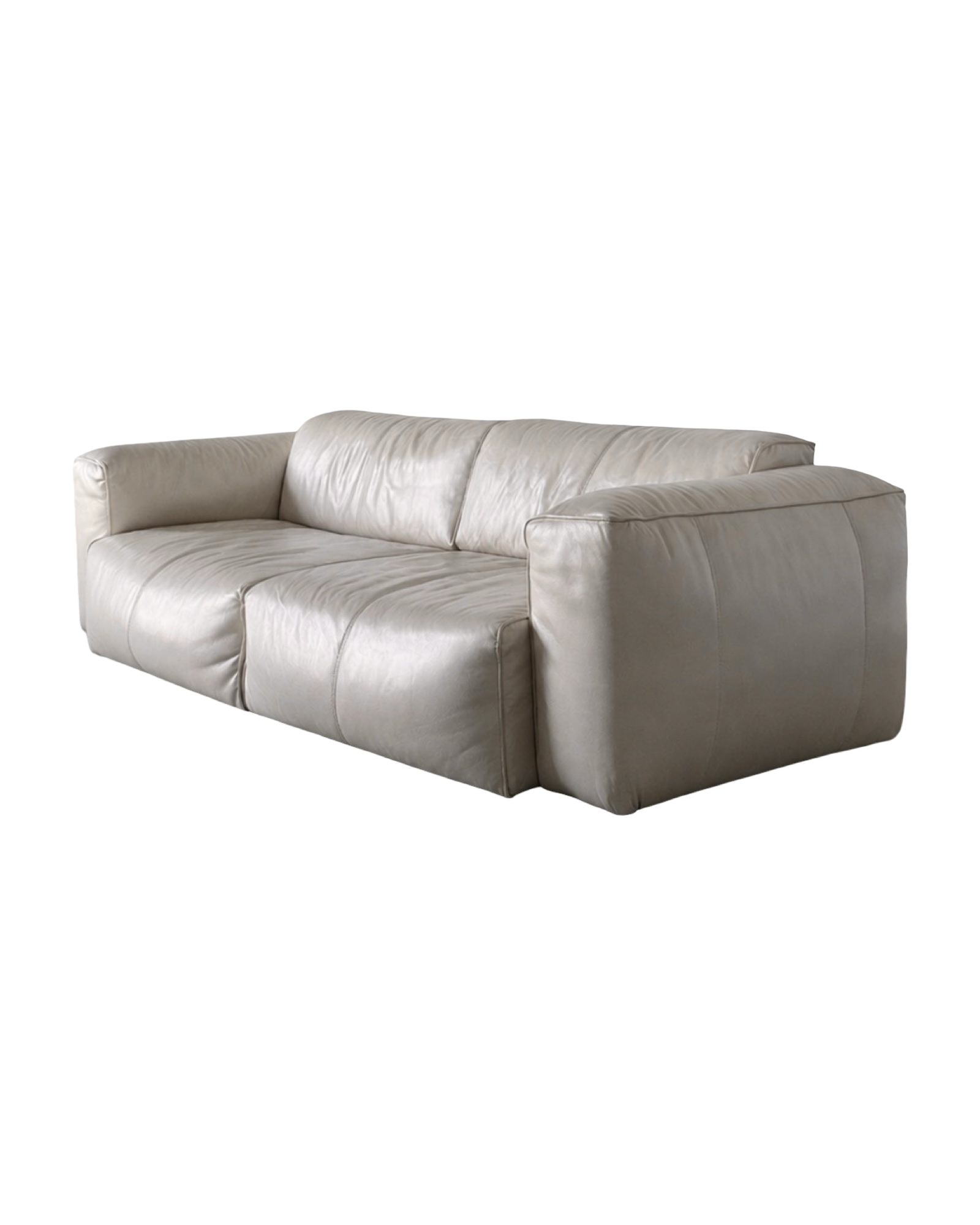 Sofa Block, lata 2000, skóra naturalna, extra comfy