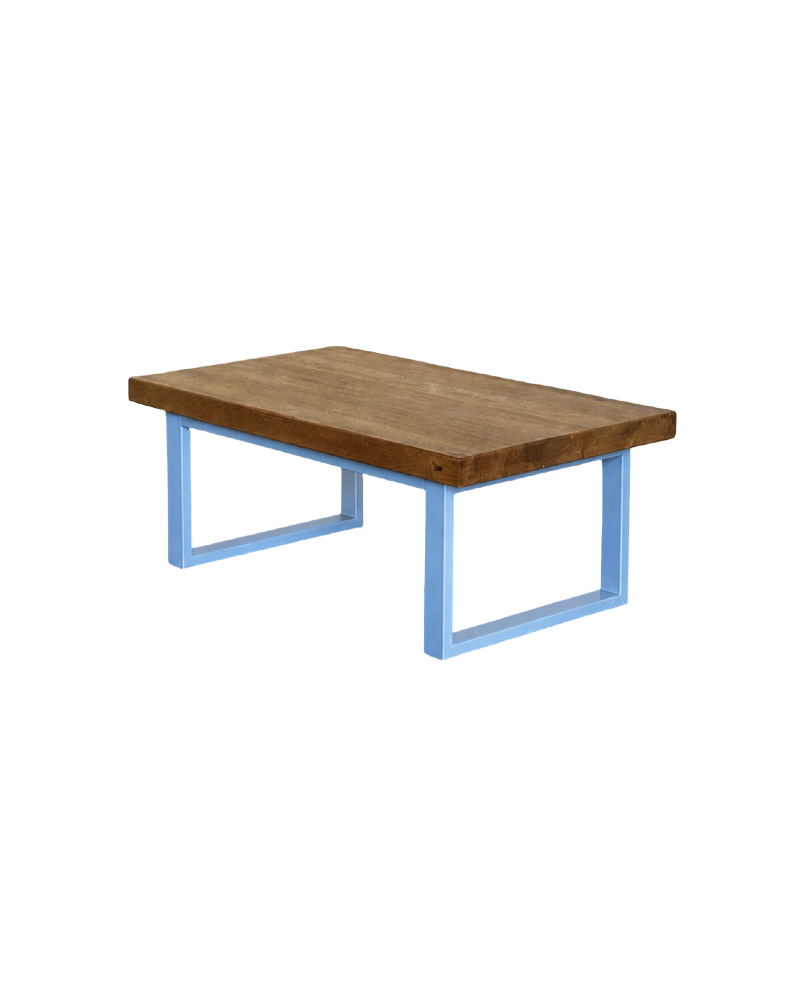 stolik kawowy, lite drewno dębowe, baby blue