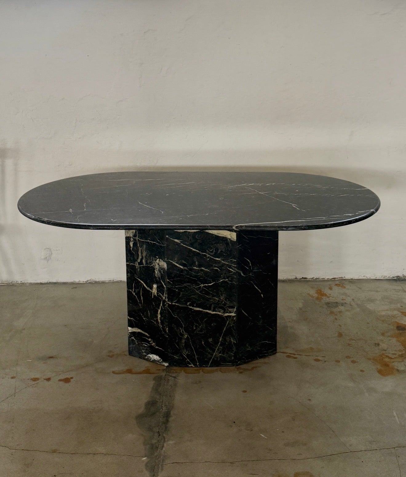 stół jadalniany, marmur Marquina, lata 80