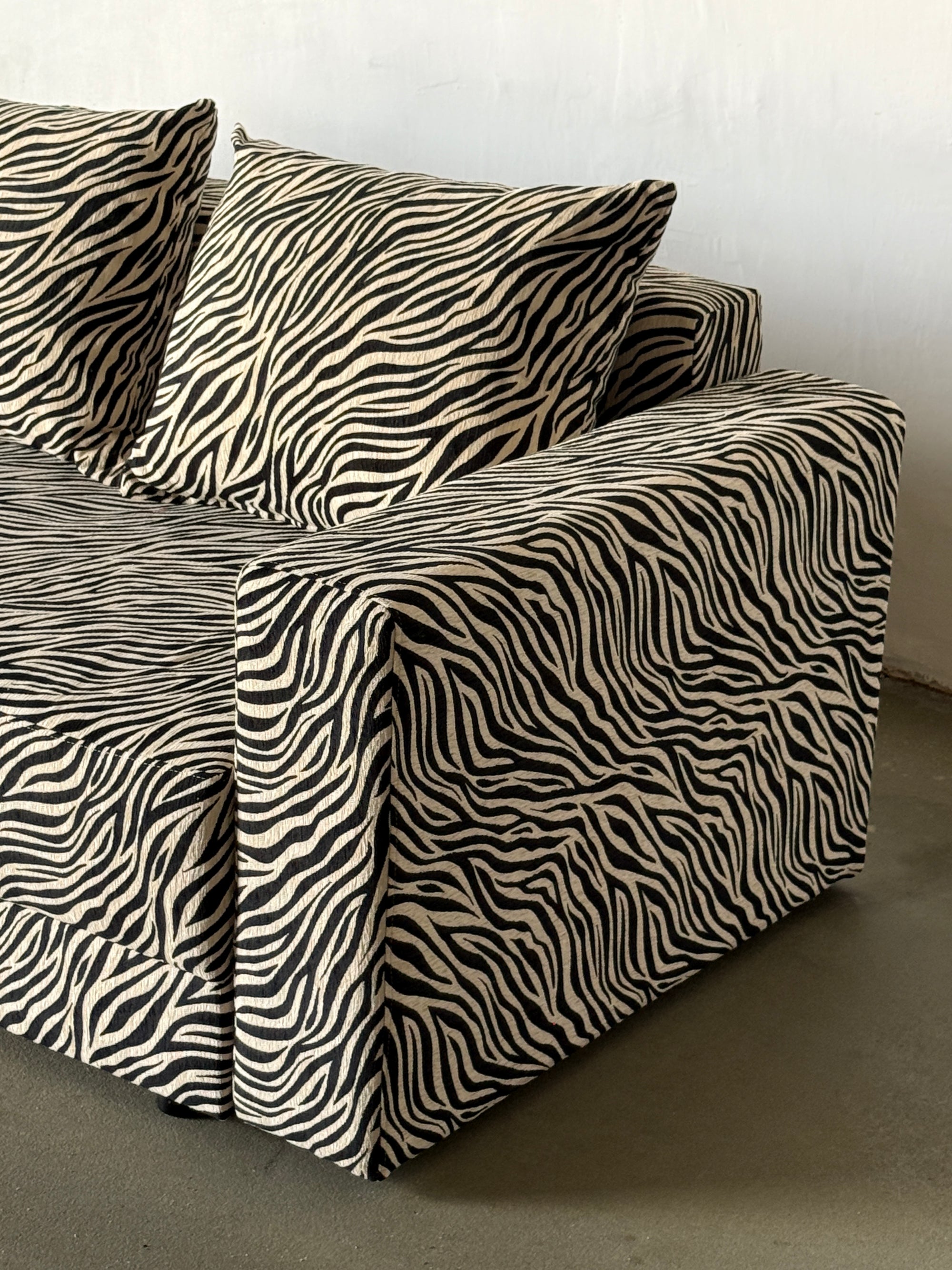 sofa z funkcją spania, zebra, lata 2000