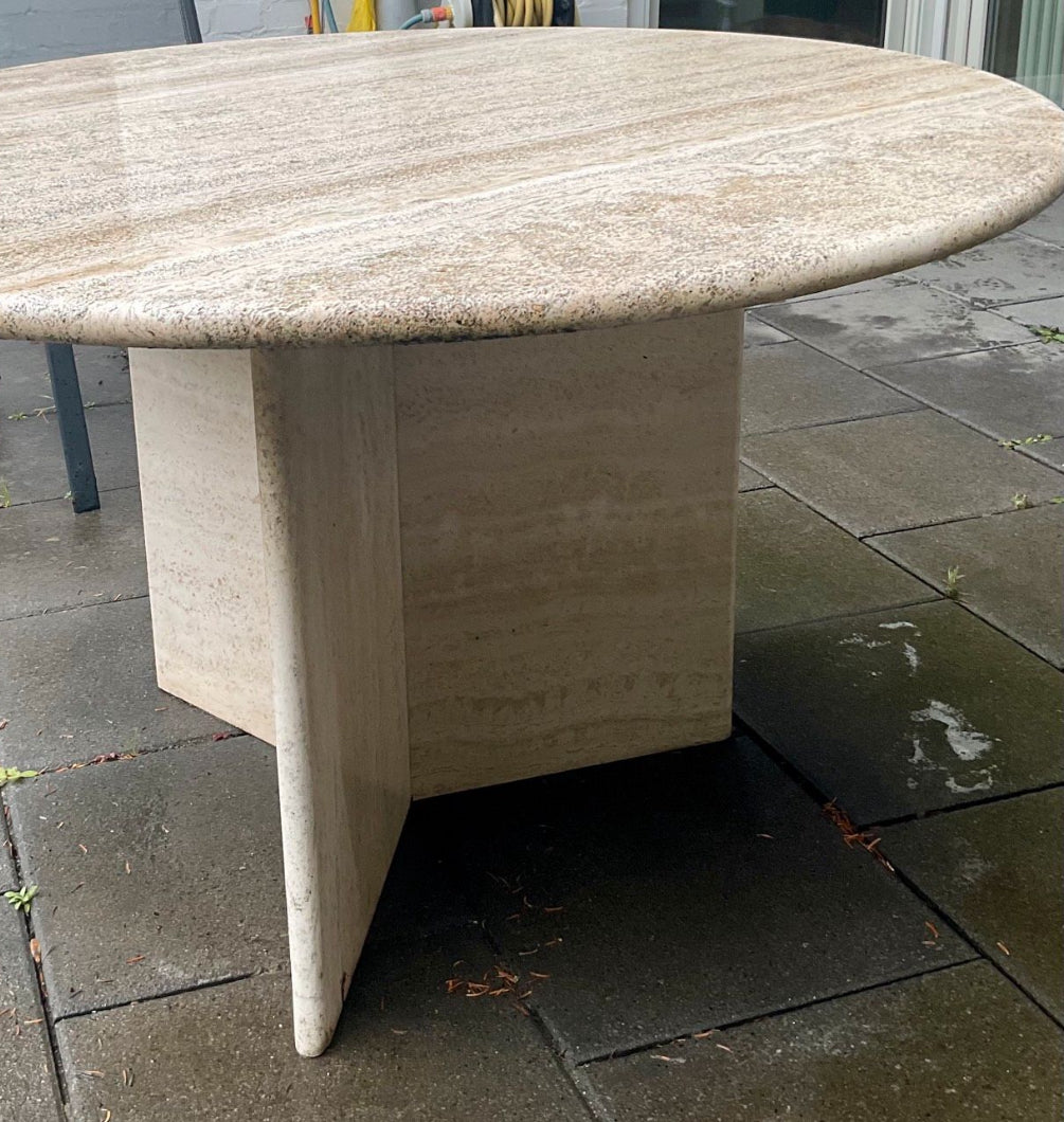 Stół jadalniany trawertyn, Francja, lata 80