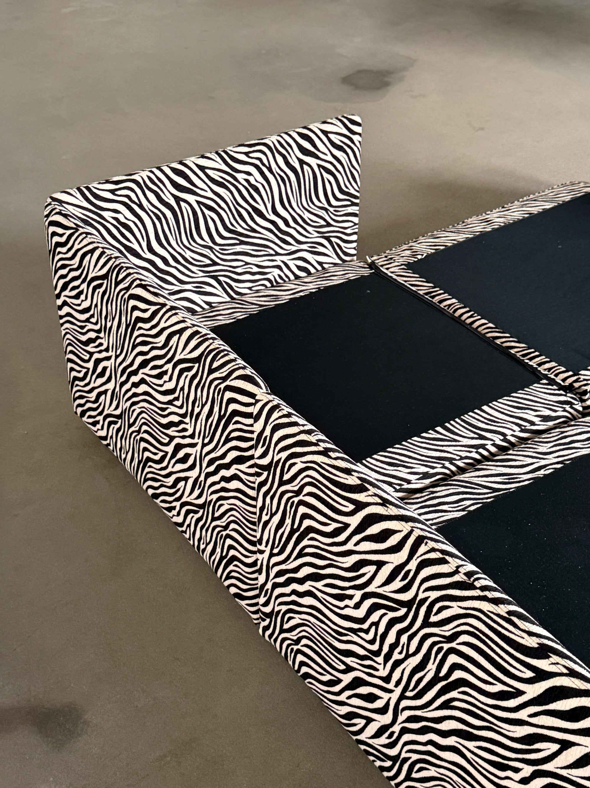 modułowa sofa De Sede DS76, lata 80, po renowacji, zebra, funkcja spania