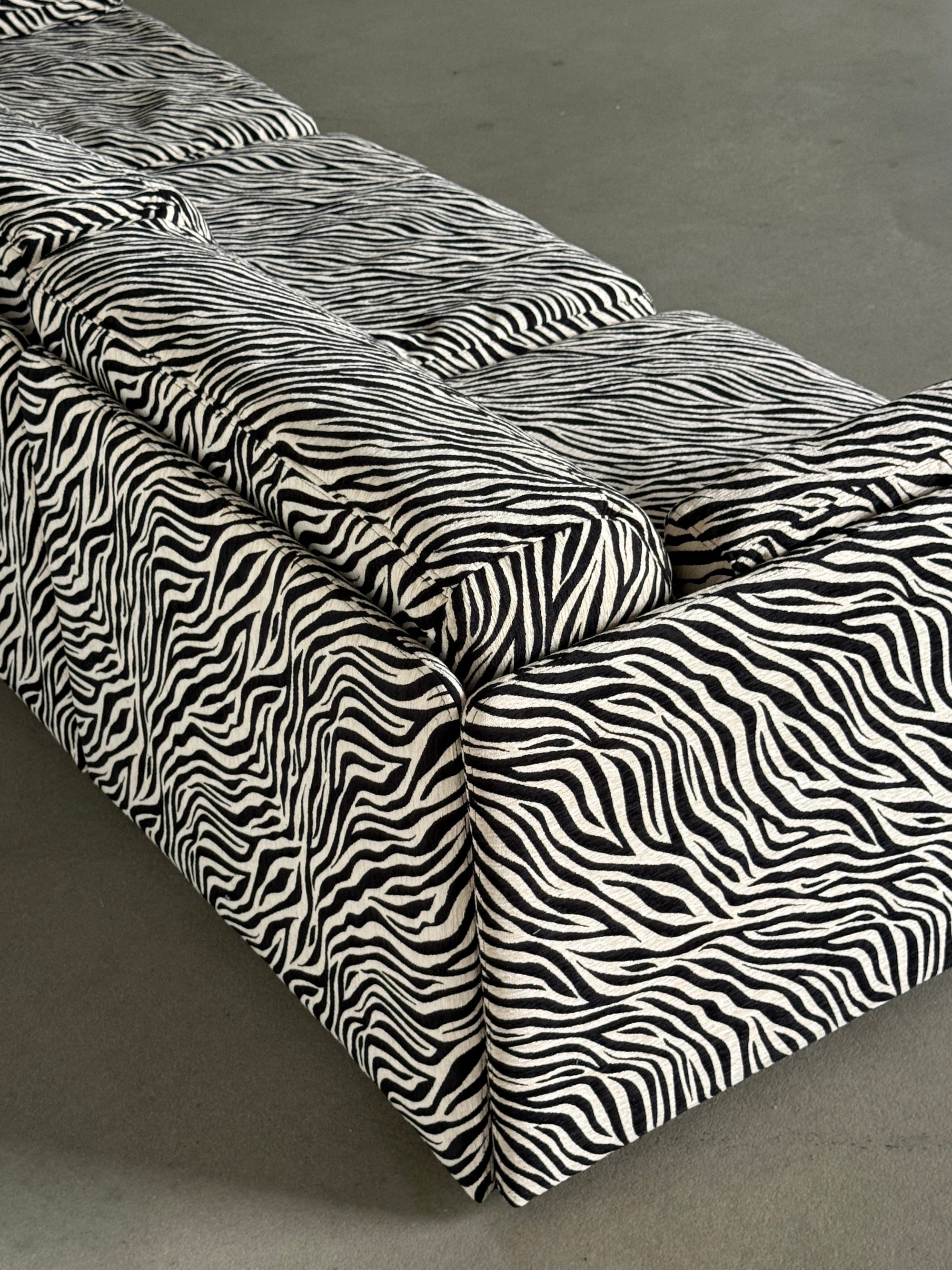 modułowa sofa De Sede DS76, lata 80, po renowacji, zebra, funkcja spania
