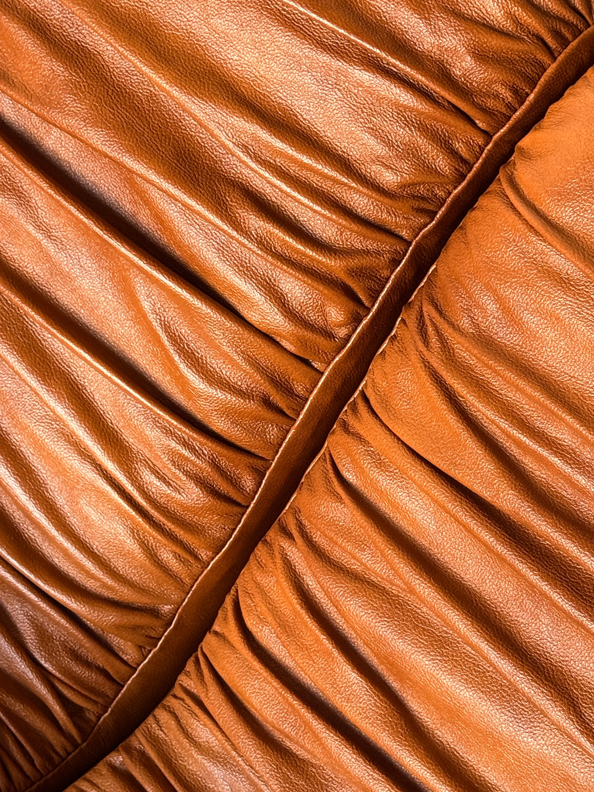 sofa modułowa Snejk, skóra karmelowa