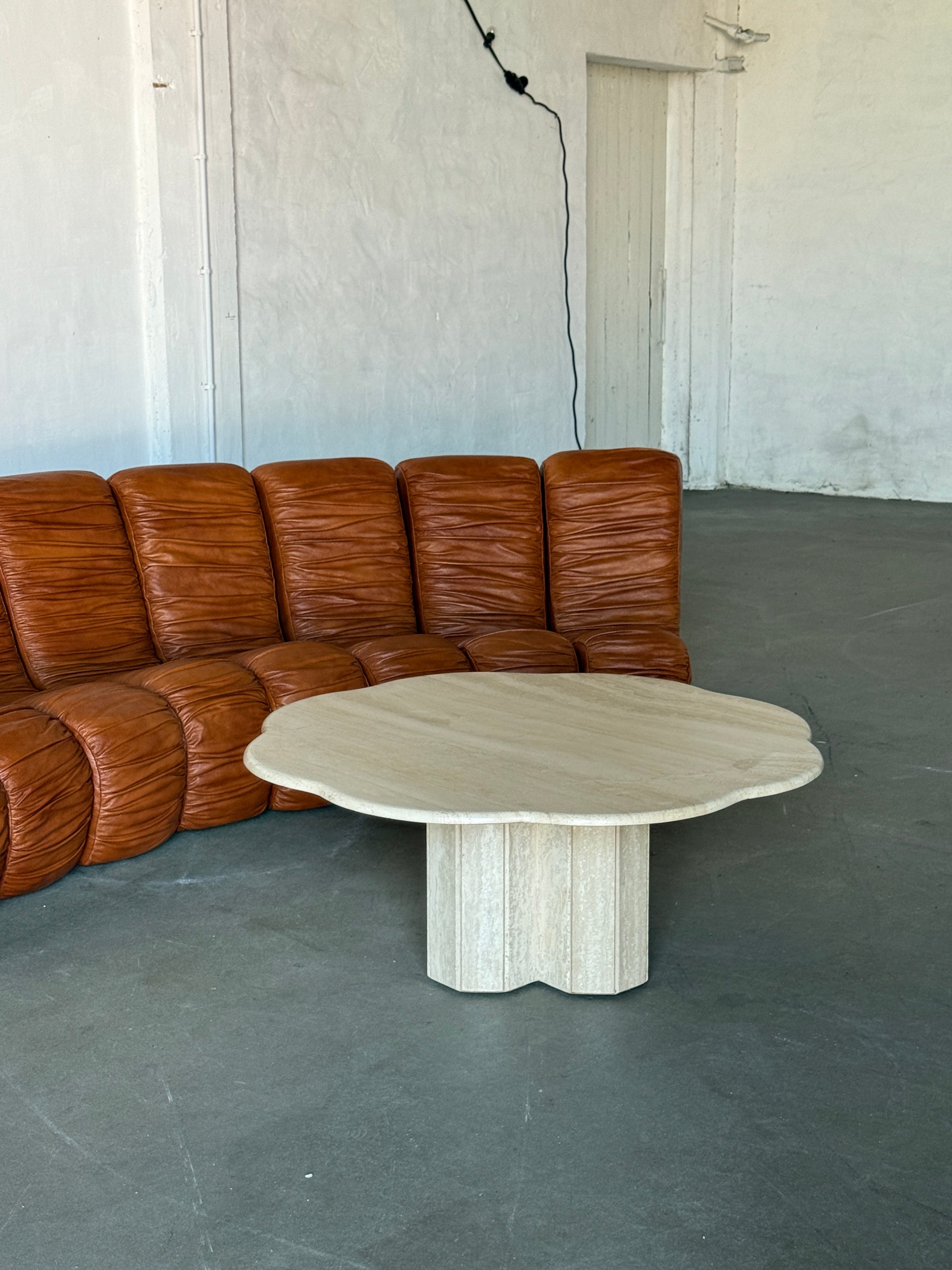 sofa modułowa Snejk, skóra karmelowa