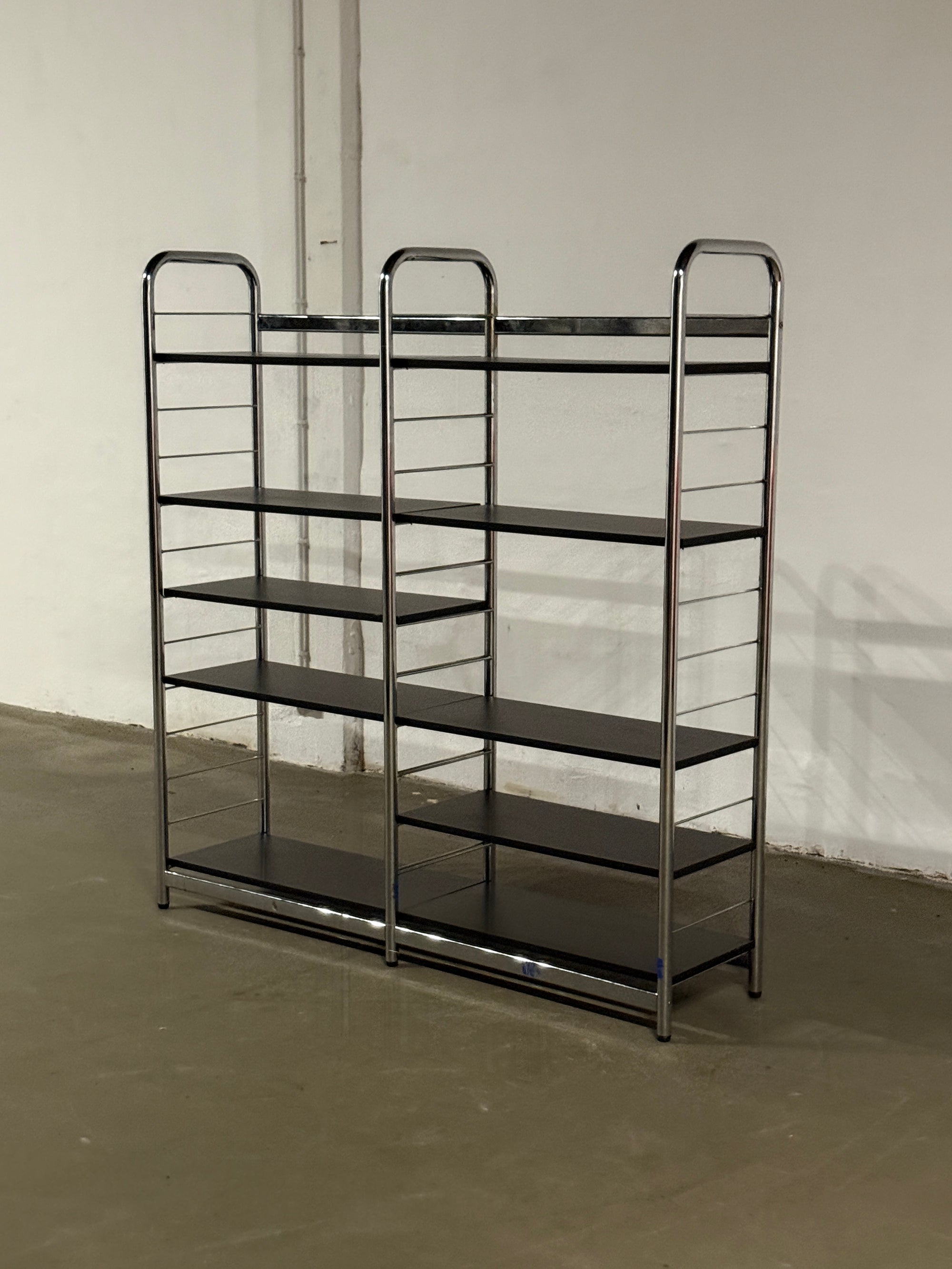 regał modułowy, chrom, Bauhaus, lata 70