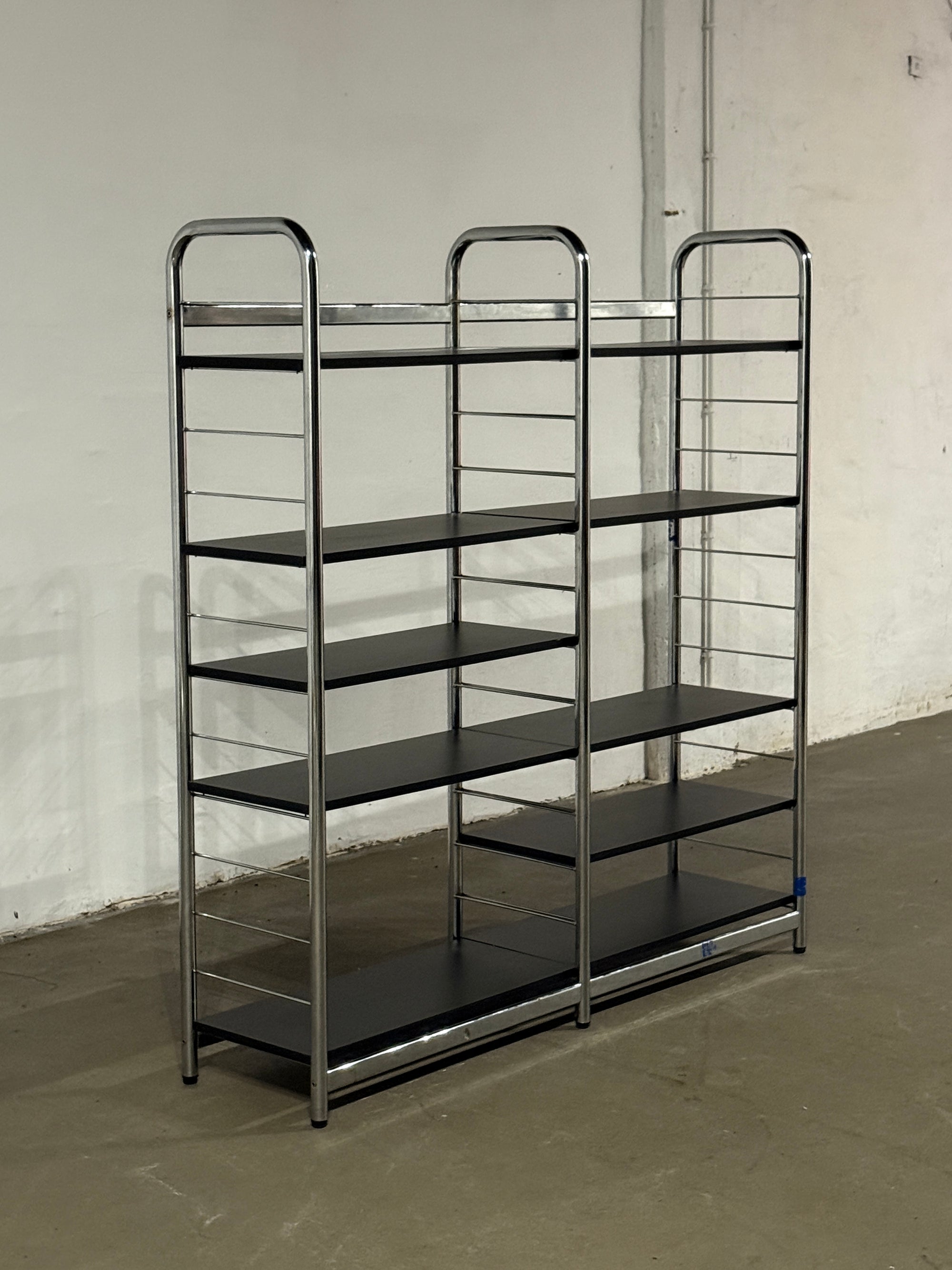 regał modułowy, chrom, Bauhaus, lata 70