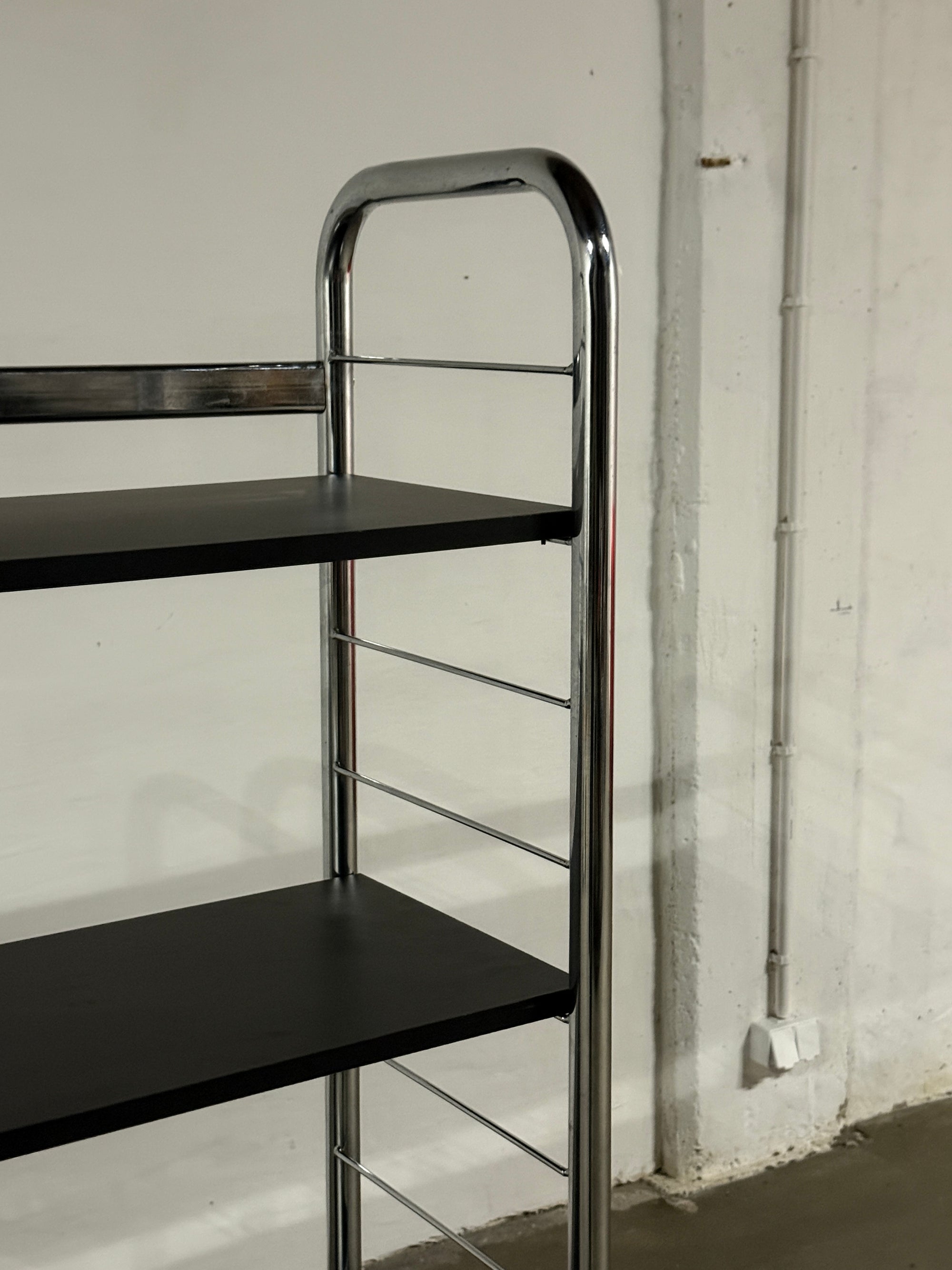 regał modułowy, chrom, Bauhaus, lata 70