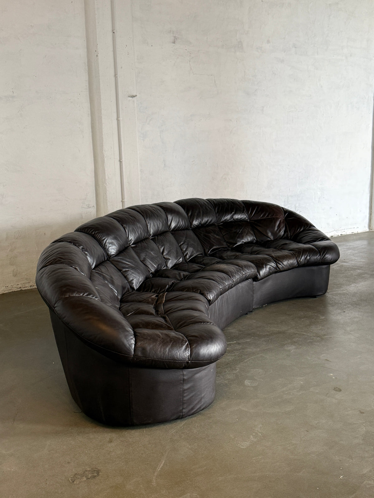 sofa modułowa Rogal, skóra naturalna, lata 90, super comfy