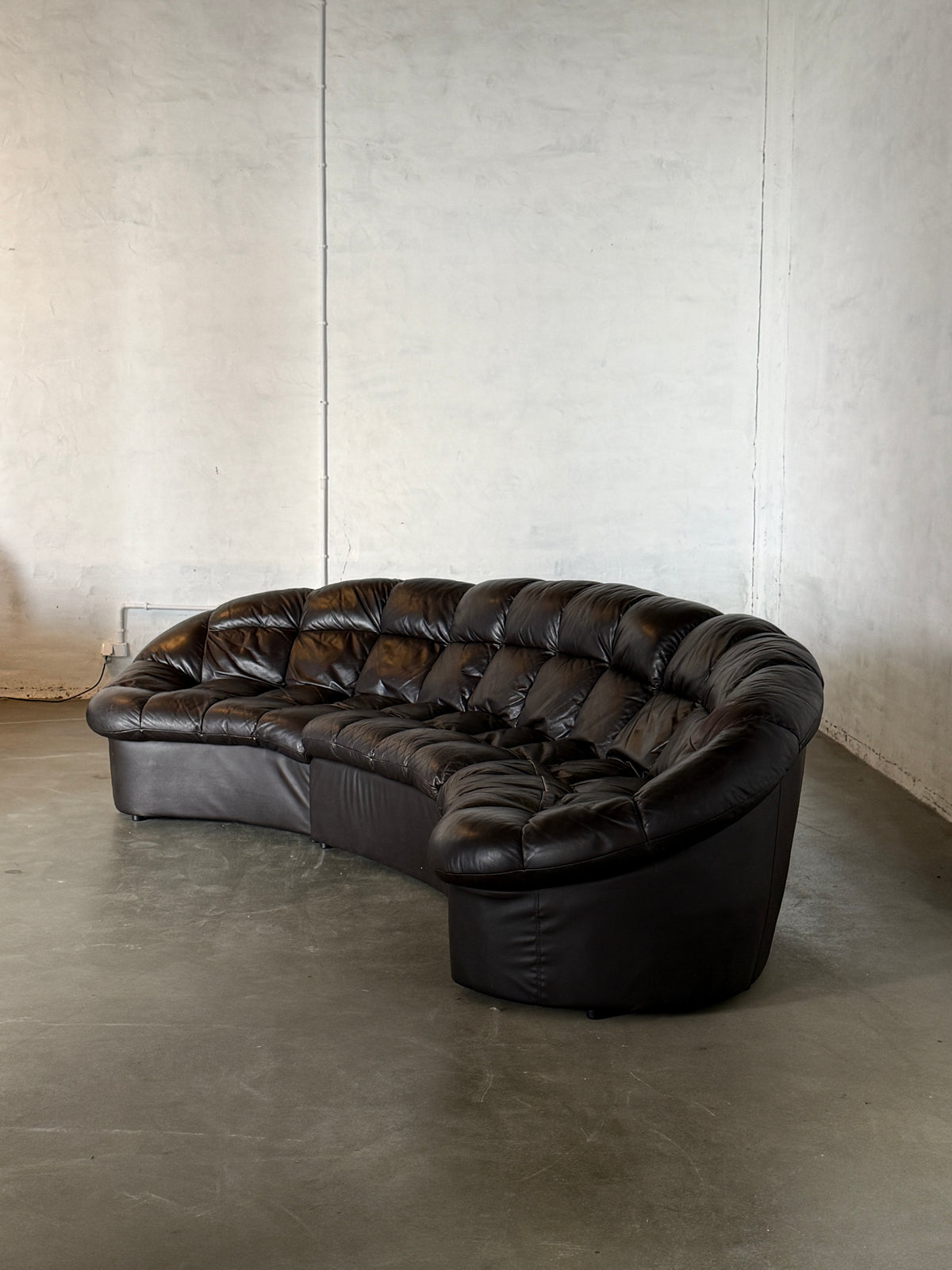 sofa modułowa Rogal, skóra naturalna, lata 90, super comfy