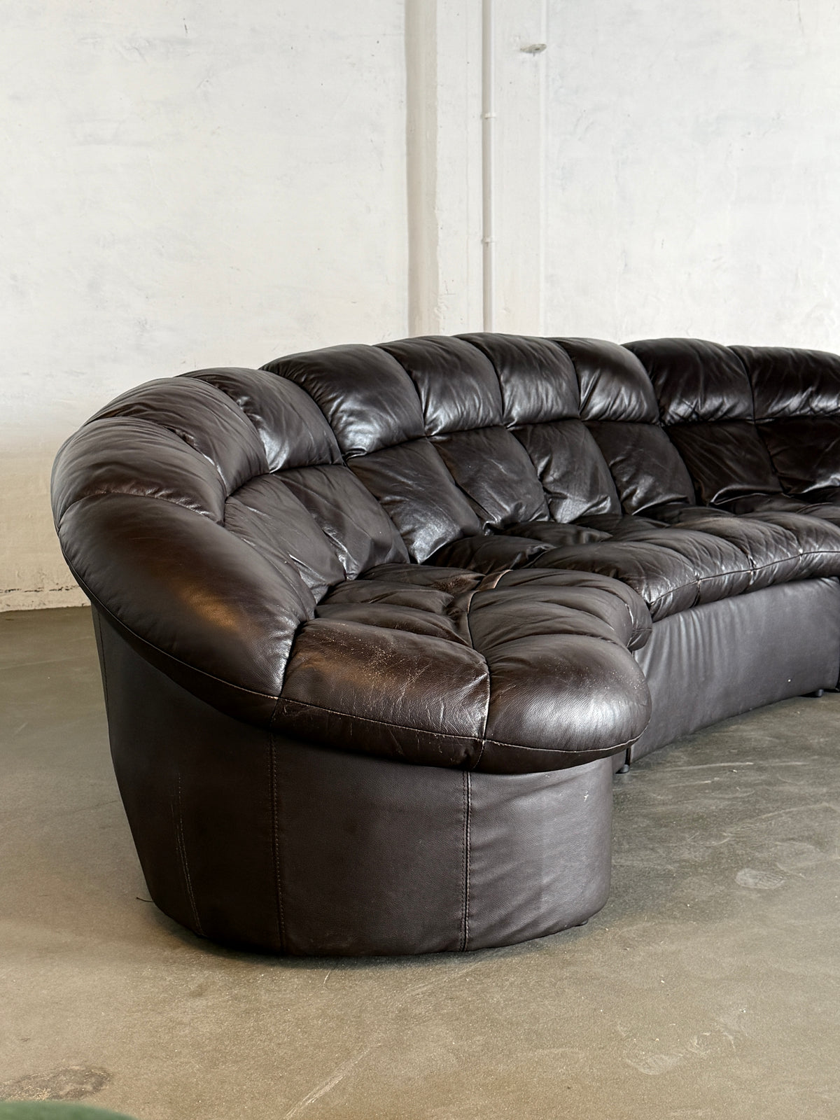 sofa modułowa Rogal, skóra naturalna, lata 90, super comfy
