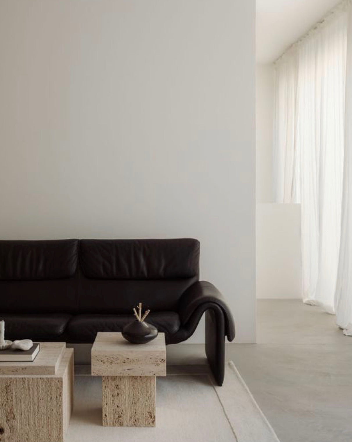 sofa De Sede, DS-2011, skóra naturalna w kolorze gorzkiej czekolady