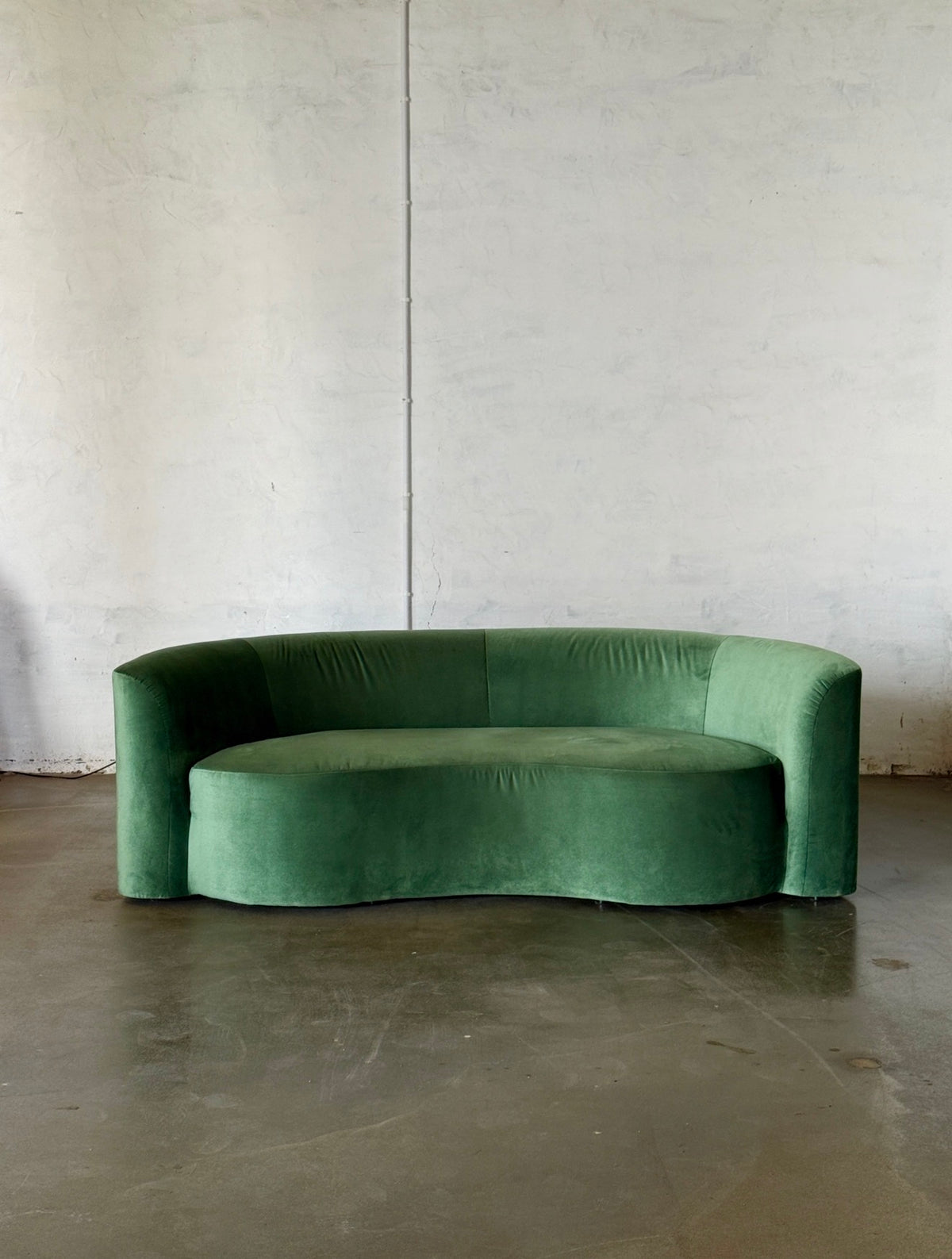 sofa Wave, lata 2000, welur w kolorze trawy