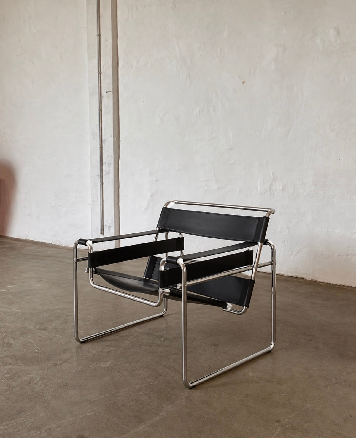 fotel w stylu Wassily Chair, skór naturalna, Bauhaus