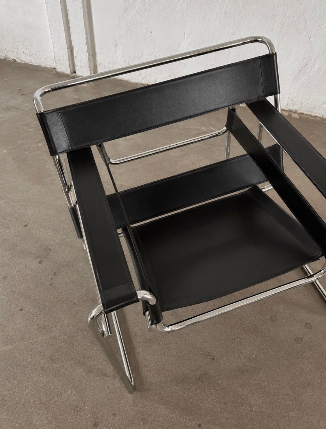 fotel w stylu Wassily Chair, skór naturalna, Bauhaus