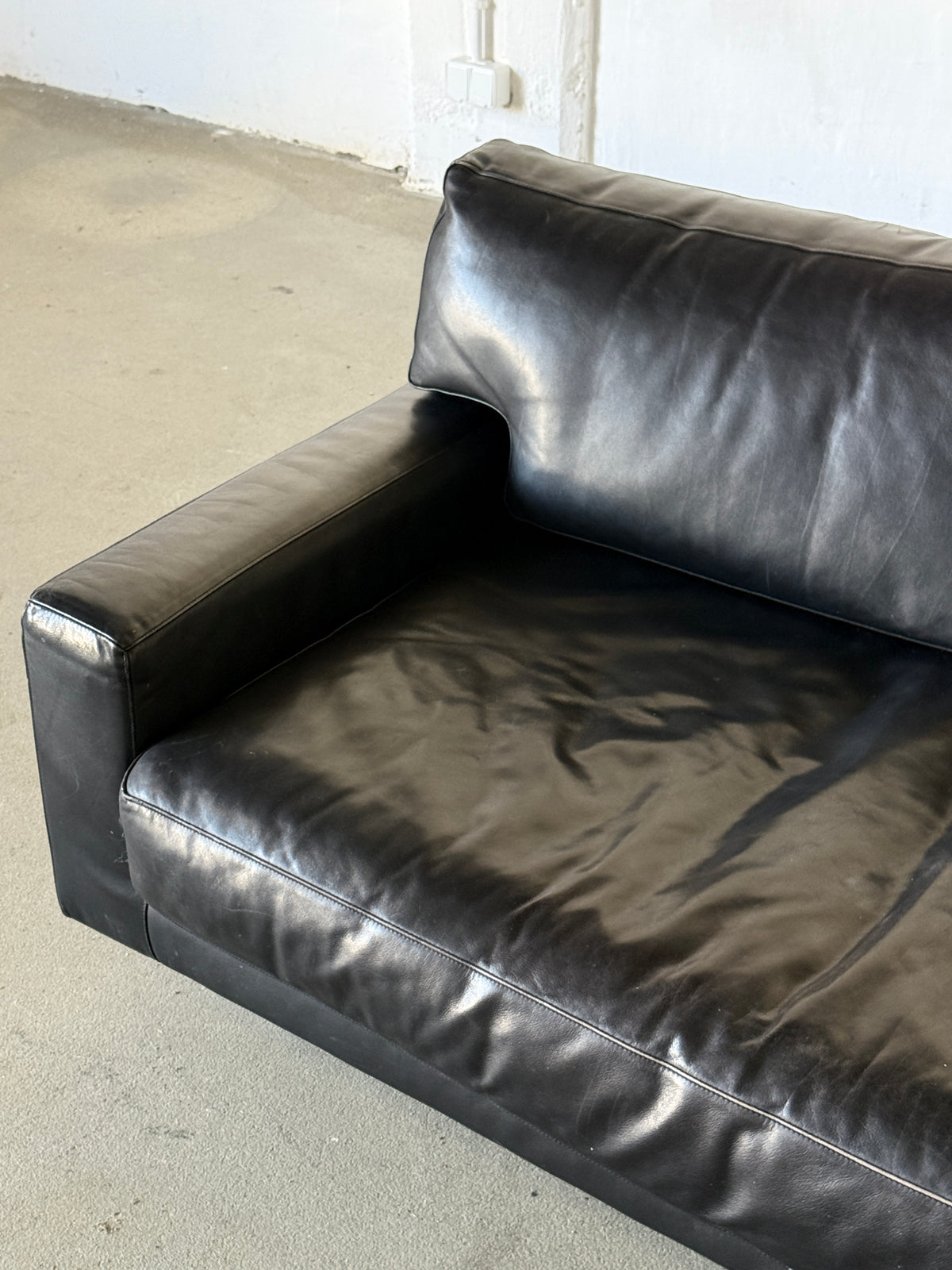 sofa, lata 90, Ligne Roset, skóra naturalna