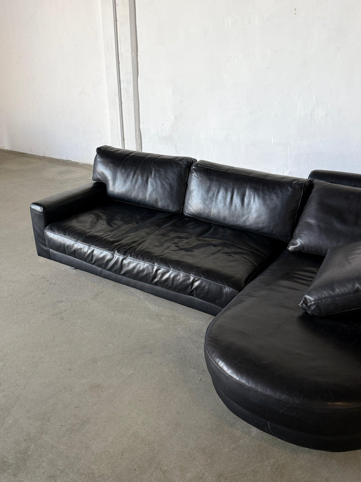 sofa, lata 90, Ligne Roset, skóra naturalna