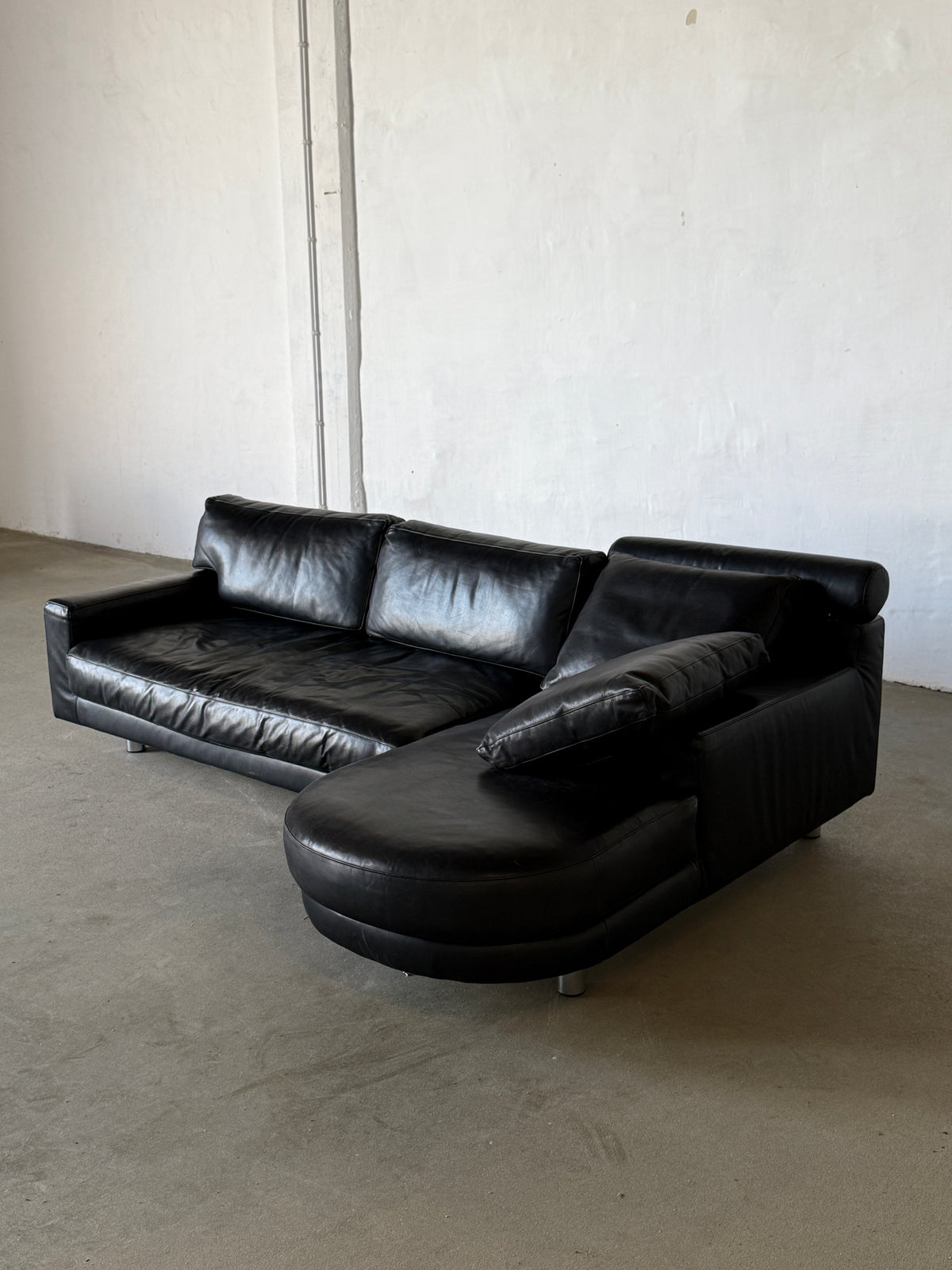 sofa, lata 90, Ligne Roset, skóra naturalna