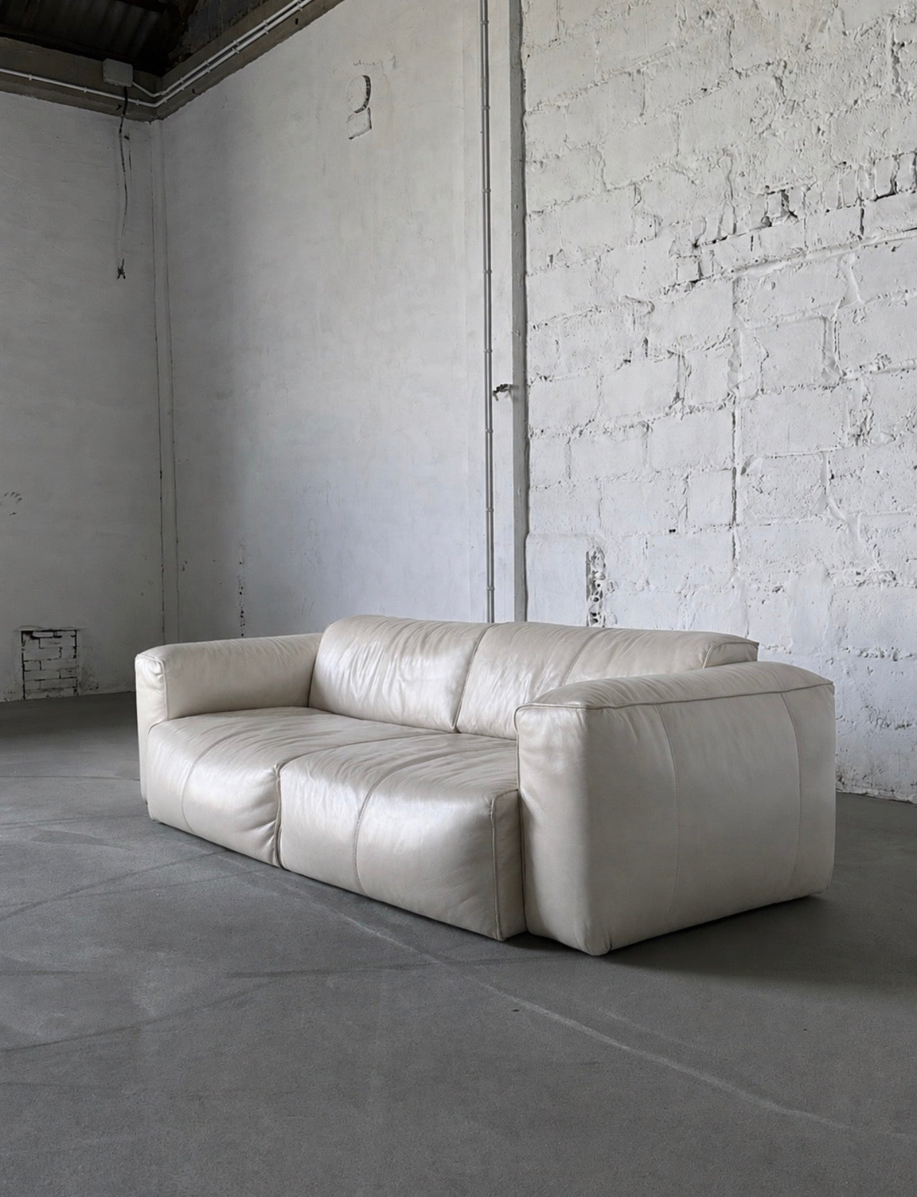 Sofa Block, lata 2000, skóra naturalna, extra comfy