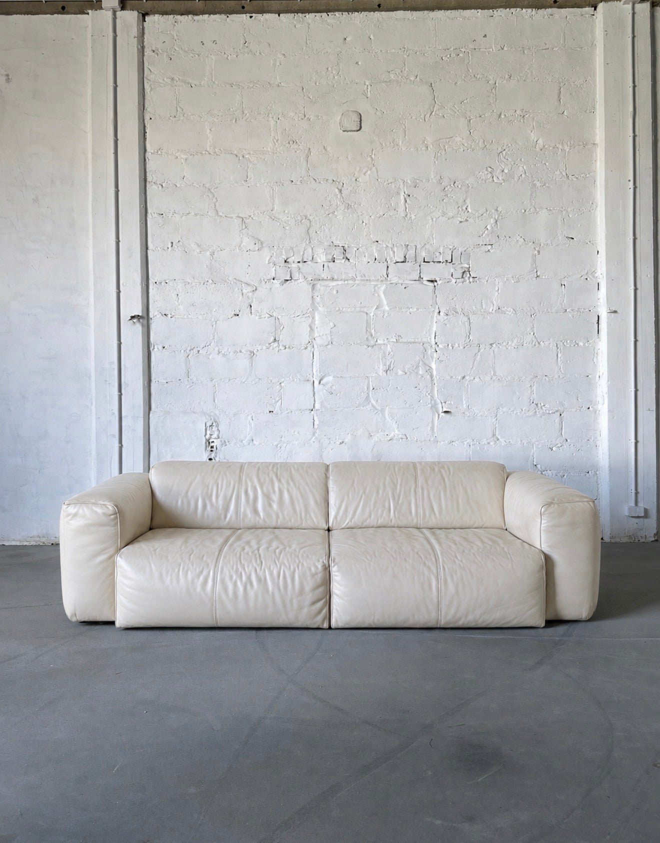 Sofa Block, lata 2000, skóra naturalna, extra comfy