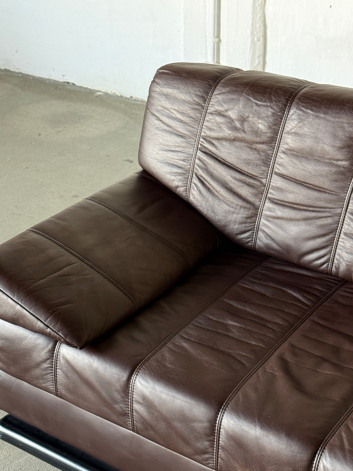 sofa z funkcją spania, lata 80, brąz