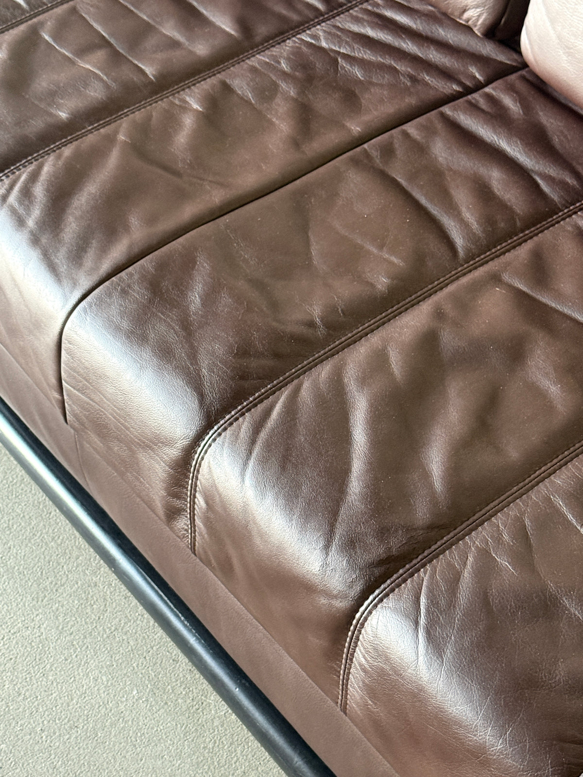 sofa z funkcją spania, lata 80, brąz
