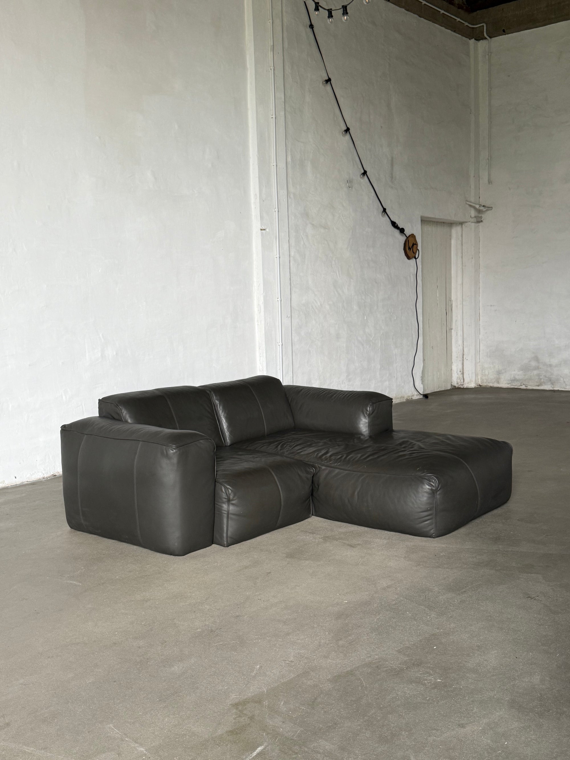 sofa Hudson z szezlongiem, skóra naturalna