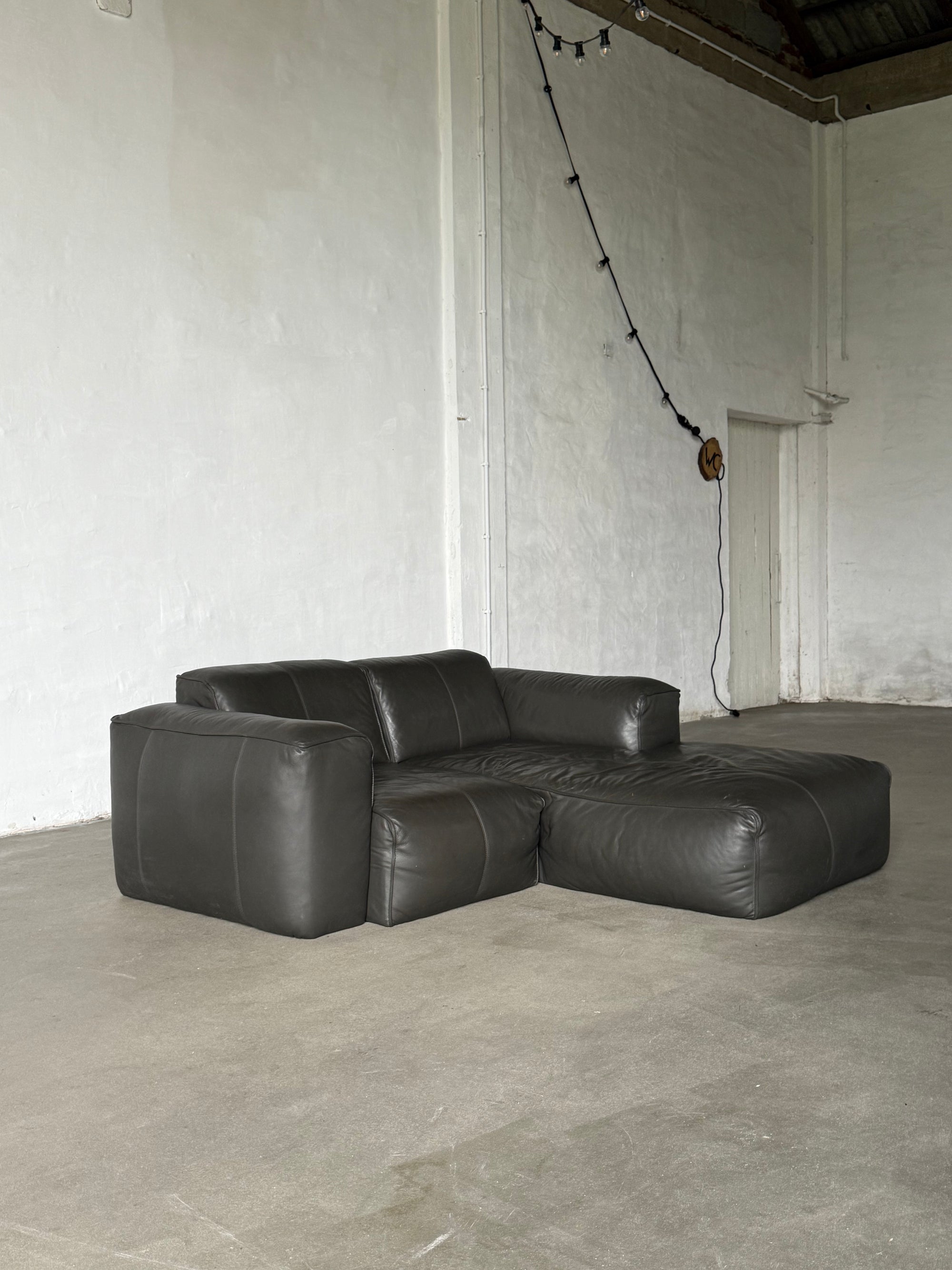 sofa Hudson z szezlongiem, skóra naturalna