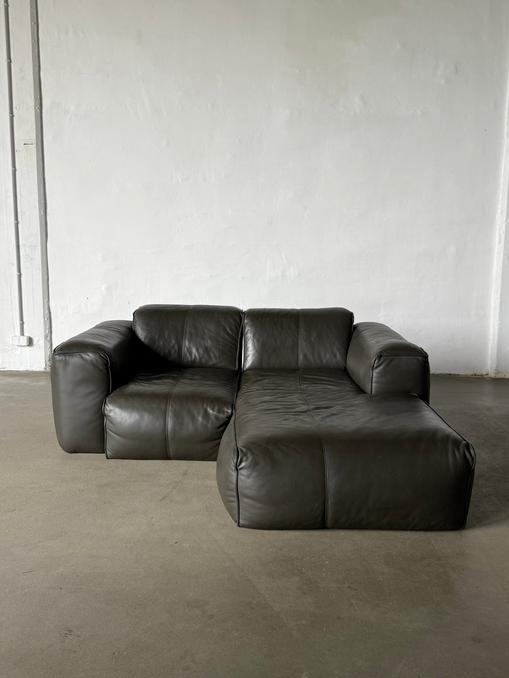 sofa Hudson z szezlongiem, skóra naturalna