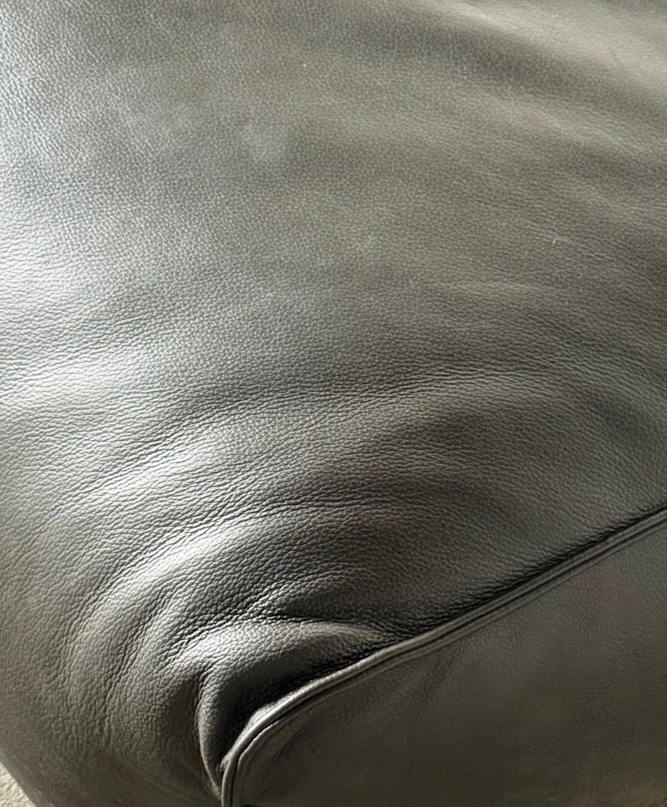 Sofa Blok, lata 00, czarna skóra naturalna