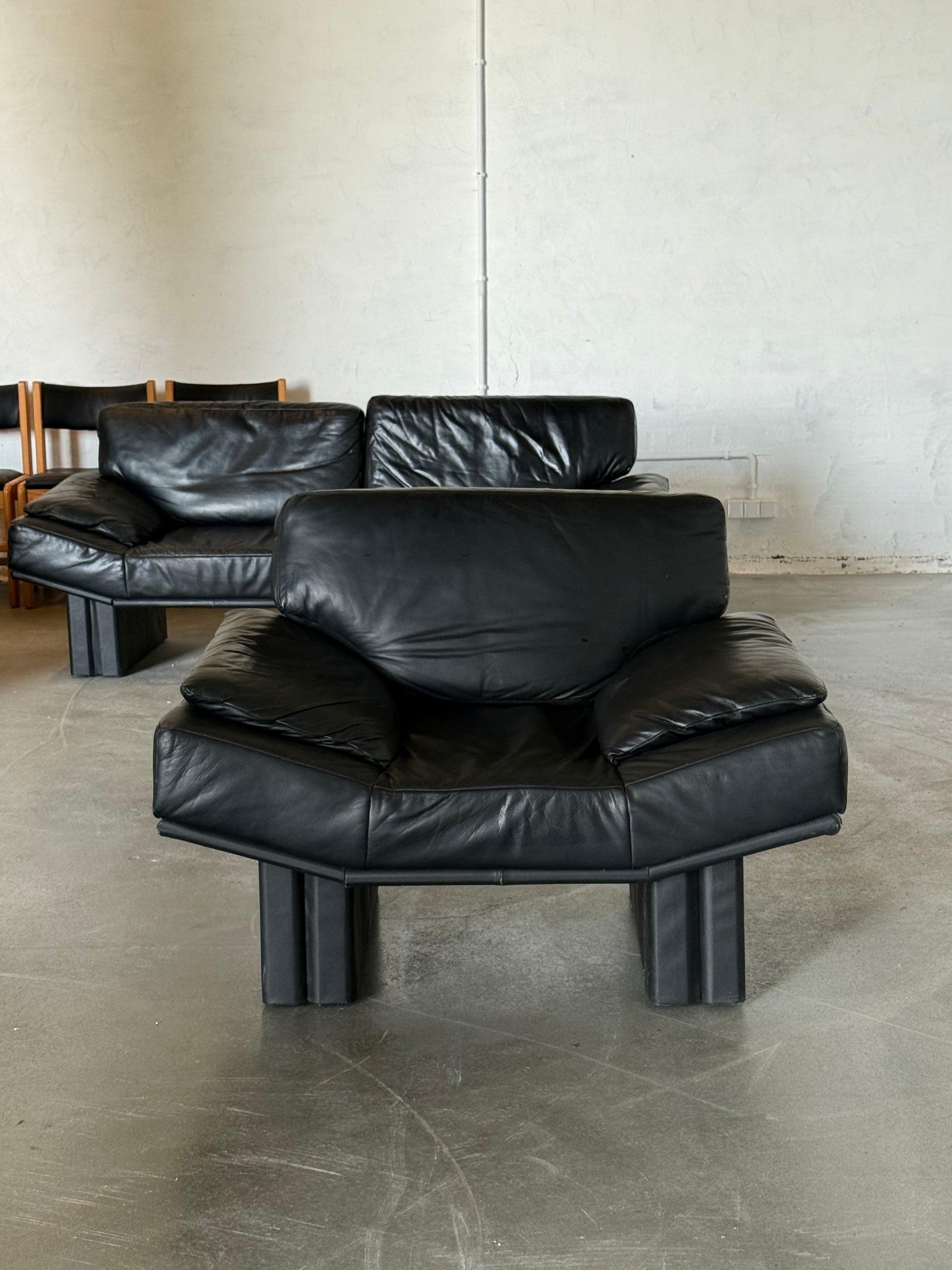 sofa + armchair, France, 80s, set