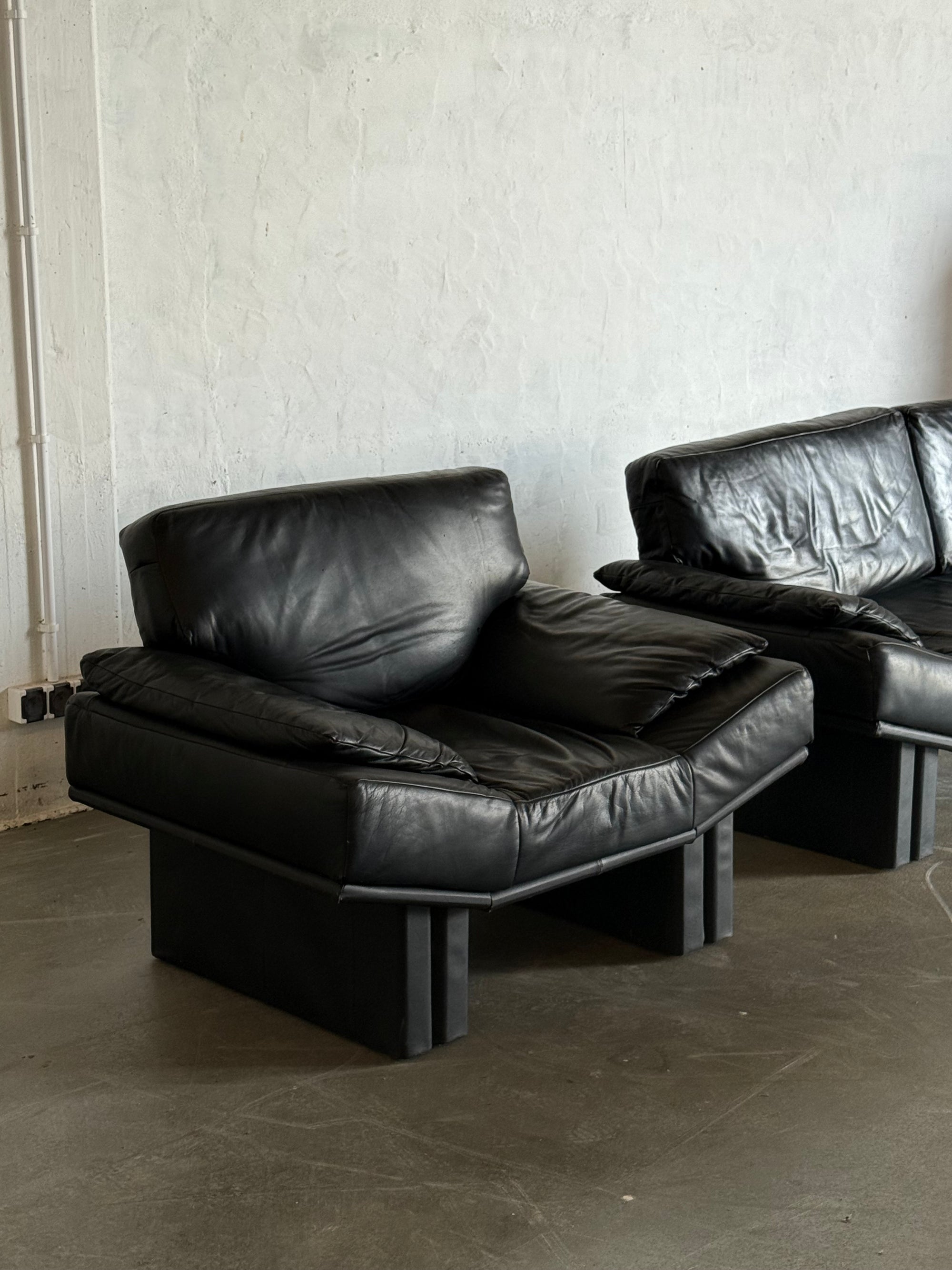 sofa + armchair, France, 80s, set