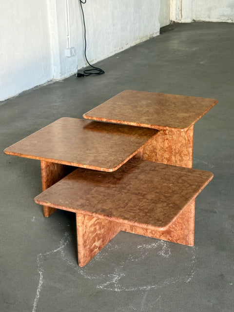 włoski stolik kawowy marmur rosso, lata 70